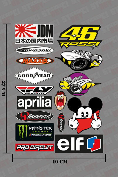 STİCKERCI BEY Renkli Baskılı STİCKER SETİ Otomobil - Motosiklet - Bilgisayar Sticker Kaplama