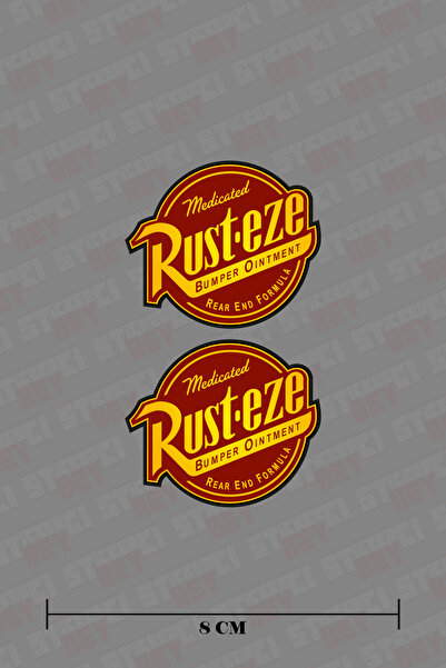 STİCKERCI BEY 2 Adet Rusteze Renkli Sticker Seti Otomobil - Motosiklet - Bilg...