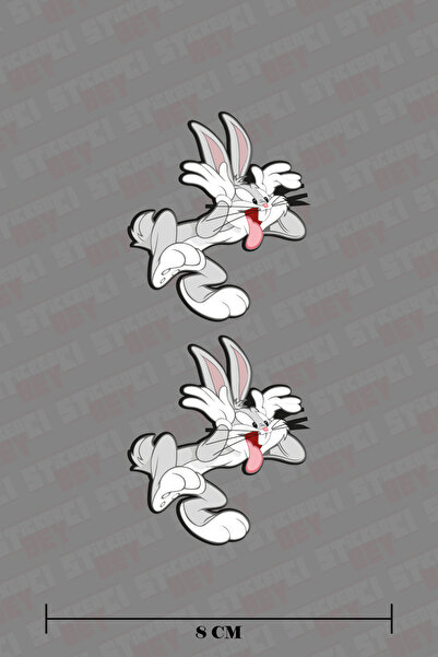 STİCKERCI BEY 2 Adet Bugs Bunny Renkli Sticker Seti Otomobil - Motosiklet - B...