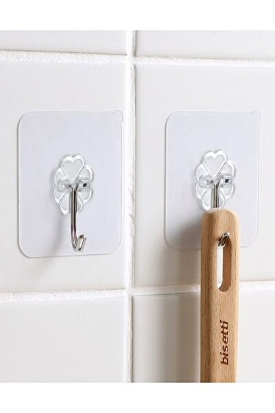 mrtbilisim Самоклеюча міцна прозора вішалка, набір з 5 штук Вішалка для кухон...