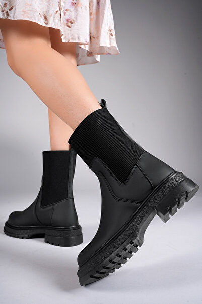 Riccon Lavandil Women's Elastic Boots00121603 Matte Black