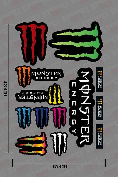 STİCKERCI BEY Colorful Monster Sticker Set Compatible Car - Motorcycle - Computer Sticker Coating