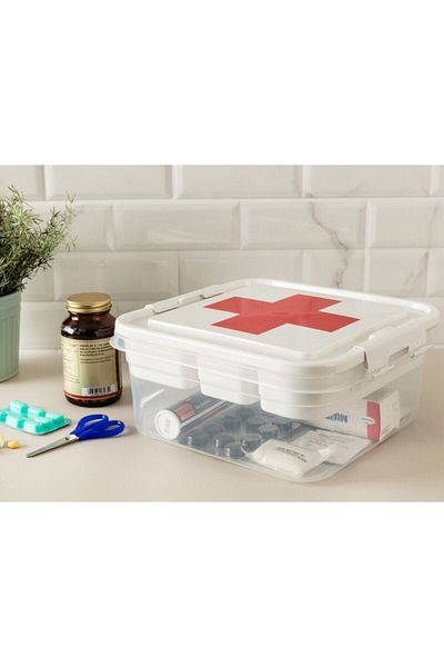 renn Medicine Box White First Aid Storage Box 4.5 Lt