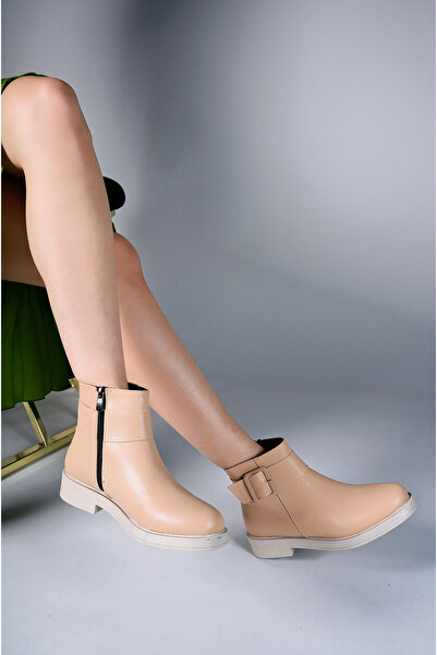 Riccon Narhoriel Kadın Tokalı Bot 0012205 Nude Cilt