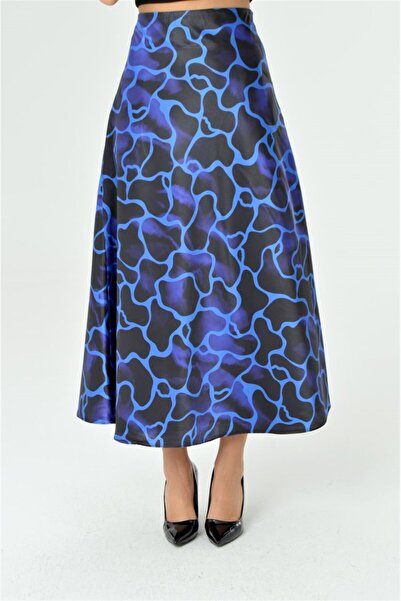 Puane Dijital Baskı Etek 28148 - Saks