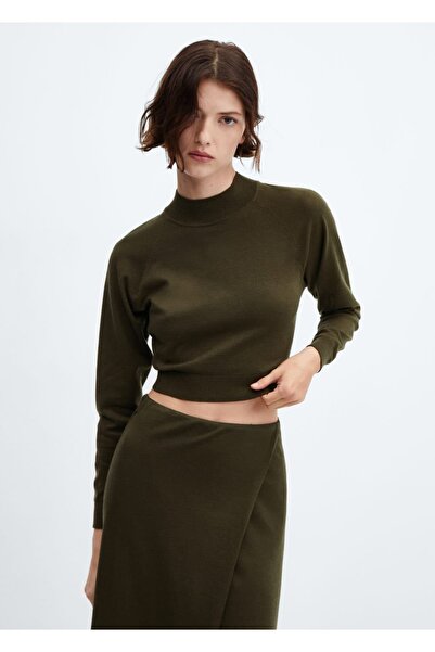 MANGO Woman Кратък пуловер с яка Perkins