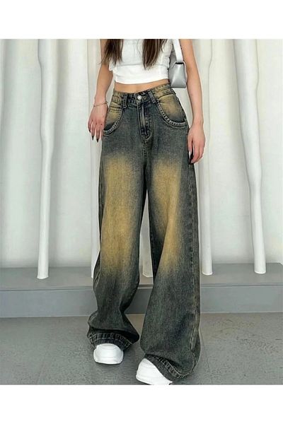 ellevana BAGGY WASHED Tint Washed Baggy Jean