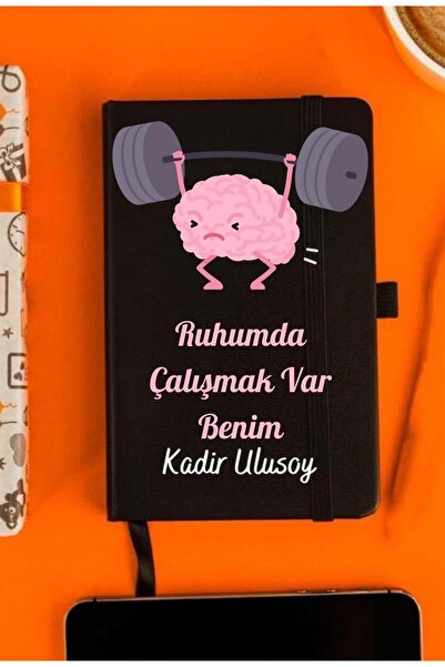 Hediye Vakti Kişiye Özel Ruhumda Çalışmak Var Benim Tasarımlı Deri Not Defteri
