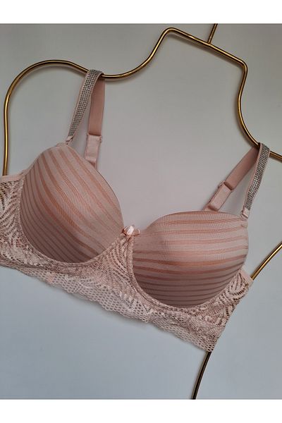 NARIYA Γυναικείο σουτιέν Plus Size C Cup Gatherer Lace Λεπτομερές κενό κύπελλο Underwire σουτιέν Half Singlet