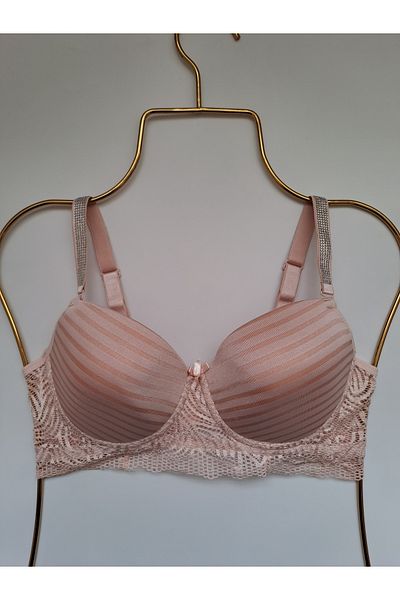 NARIYA Γυναικείο σουτιέν Plus Size C Cup Gatherer Lace Λεπτομερές κενό κύπελλο Underwire σουτιέν Half Singlet