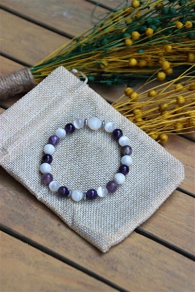 Mavera Doğaltaş سوار حجر القمر - الجمشت - السيلينيت الطبيعي 8 ملم