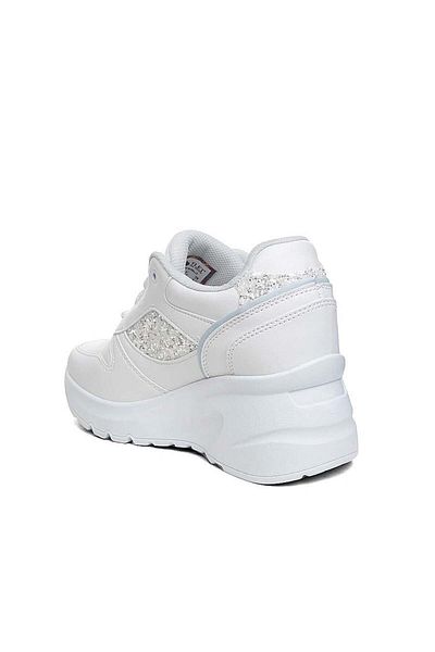 ERENİM White High Sole Stoned Women's Sports Shoes