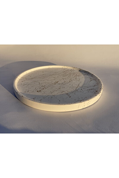 MRY DEKOR Tavă decorativă pentru prezentare, cu model de marmură, 26 cm, pent...
