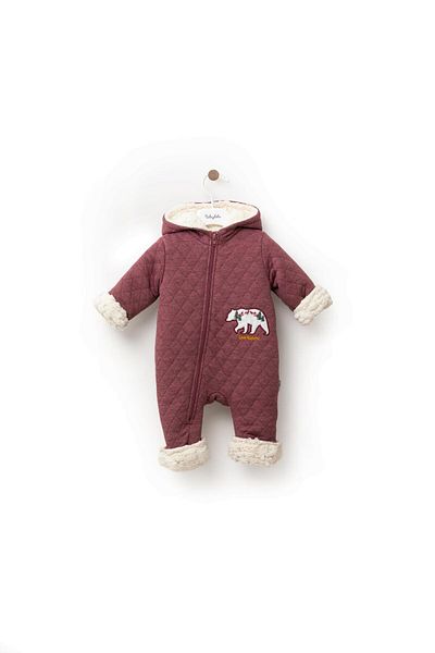 Babyhola Velsoft Jumpsuit Girl Boy Baby Hooded Quilted Winter Outer Jumpsuit 12519