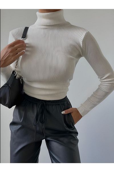 artofdress Cotton Lycra Turtleneck Sweater Blouse