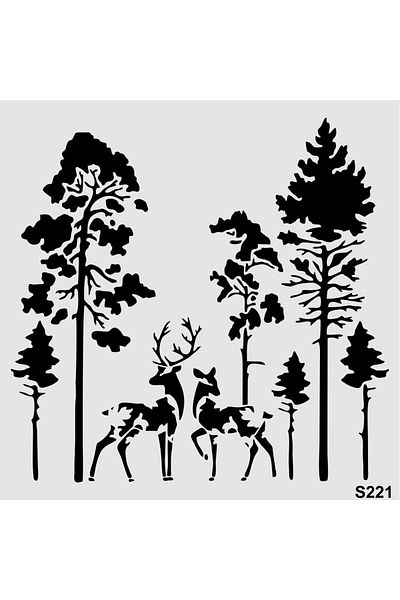 STENCİLTASARIM Stencil Design S221 New Year Wall Wooden Glass Painting Pattern