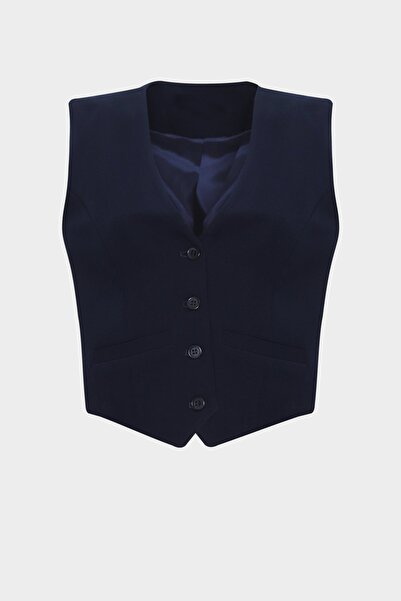 Açelya Okcu Premium Düğme Detaylı Krep Yelek