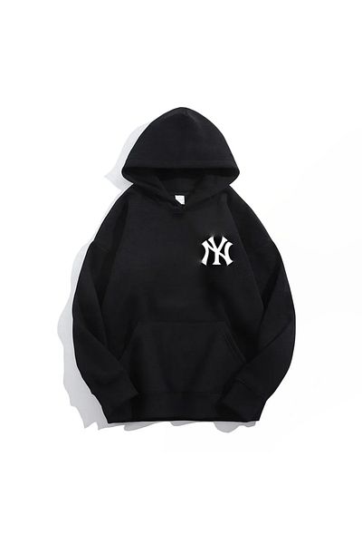 LA GULER New York Printed Oversize Hoodie 3 κλωστών Sardon βαμβακερό ύφασμα για γυναίκες-άντρες Unisex