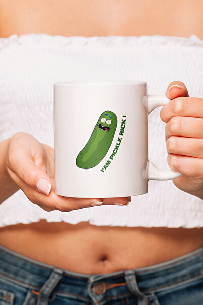 Namgo Pickle Rick Gift White Ceramic Handled Mug Glass Types