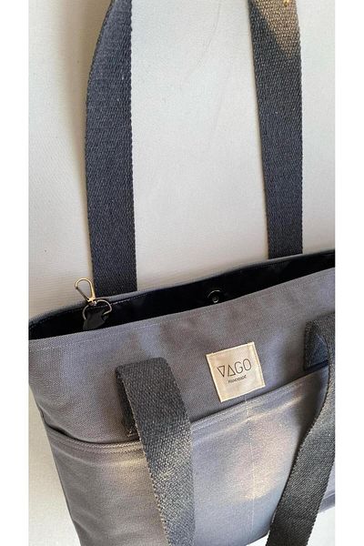 VAGO COLLECTION Eco πάνινη τσάντα - Γκρι