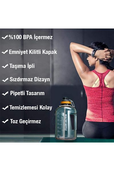 Kamardey Motivation Water Bottle 2200 ml Water Bottle Sports Water Bottle - Bpa Free