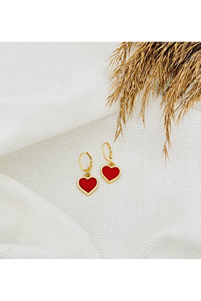 RM Bijuteri الحد الأدنى من أقراط القلب المينا