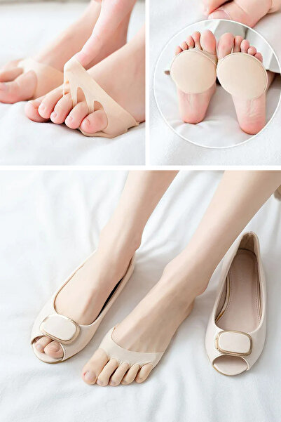 Riddex Tekli Kumaş Ayak Parmak Ucu Altı Taban Koruyucu Topuklu Ayakkabı Çorab...