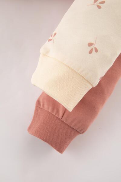 DeFacto Baby Girl Newborn Printed Combed Cotton 2-Piece Jumpsuit