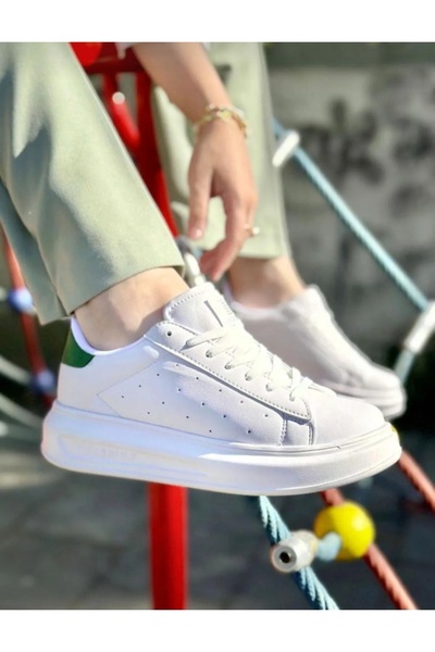 Ayakkabı Ülkesi Darkstep 156 Ортопедичні біло-зелені жіночі кросівки для щоде...