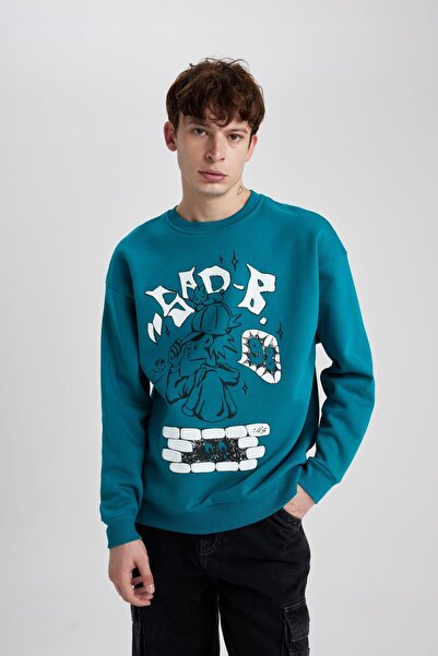 DeFacto Oversize Fit Crew Neck Sweatshirt
