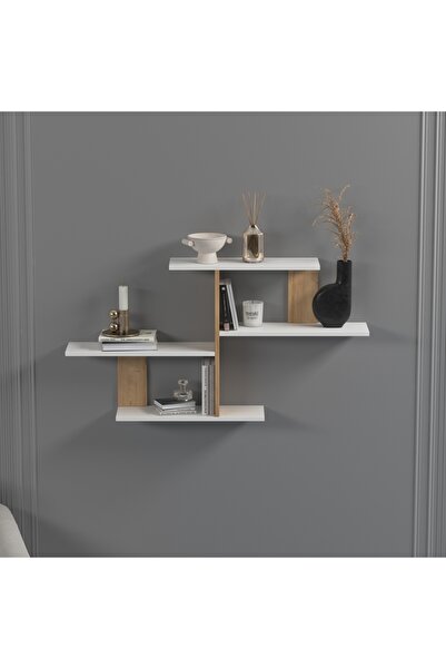lagomood Sitil Duvar Rafı Beyaz Meşe