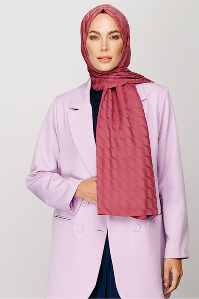 Mooncorn شال جاكار حريري بنمط مموج