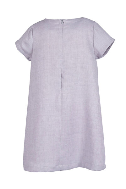 Ozmoz By Mukadder Özden Short Sleeve Stripe Detailed Lined Girl's Summer Dress