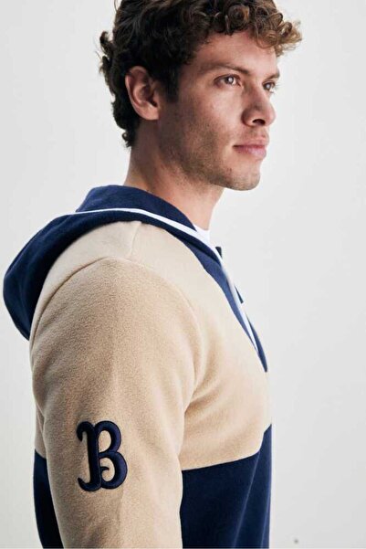 UCLA Ανδρικό φούτερ από καουτσούκ Fleece με μισό φερμουάρ Hemet Navy Blue