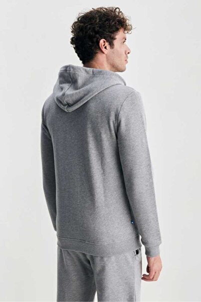 UCLA Gray Hooded and Zippered Printed Standard Fit Men's Sweatshirt