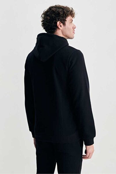 UCLA Ανδρικό φούτερ JEPSEN Μαύρη κουκούλα με κέντημα Standard Fit