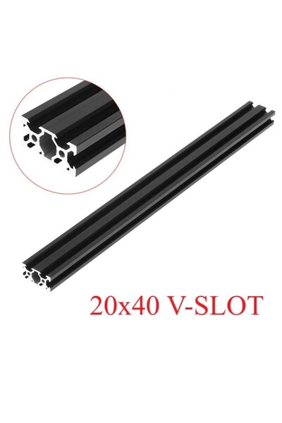 Sigma 20X40 V Slot Siyah Sigma Profil (6 Kanal) Metraj / 2 Mt