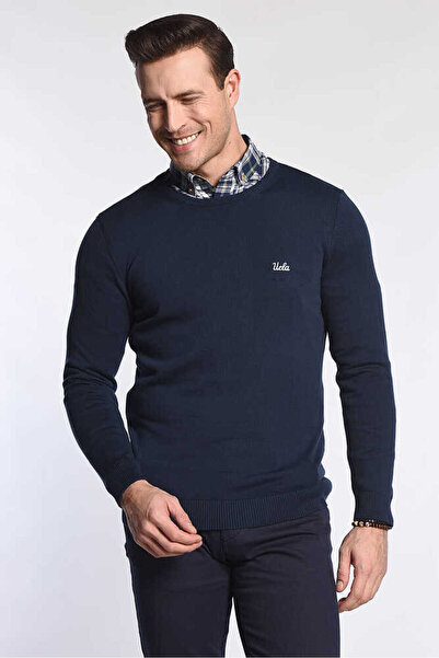UCLA Ανδρικά πλεκτά πλεκτά Mento Dark Navy Crew Neck