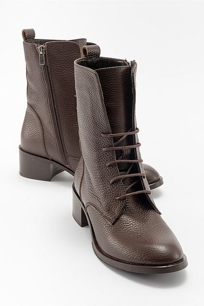 LuviShoes 1190 Καφέ Δερμάτινες Γυναικείες Μπότες