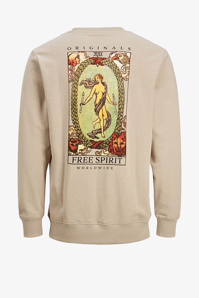 Jack & Jones Мъжки суитшърт Jordestiny Sweat Crew Neck Tg, кафяв, 12243615 - Кафяв