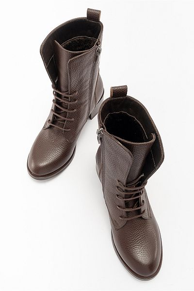 LuviShoes 1190 Καφέ Δερμάτινες Γυναικείες Μπότες