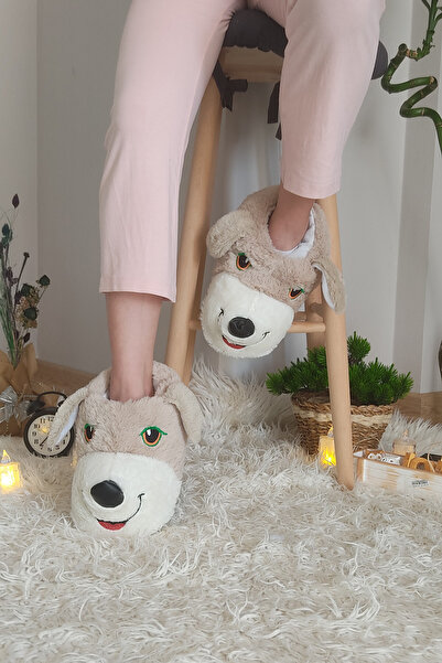 Myk Home Panduf Unisex Yüksek Kalite Konfor Sevimli Köpek Figürlü