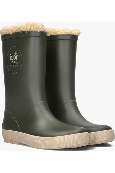IGOR Unisex Παιδικές μπότες χιονιού με εσωτερική γούνα χακί SPLASH DK BORREGUITO