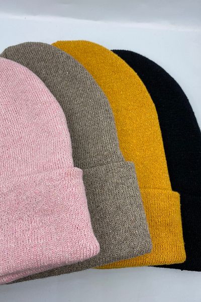 KISCHE Unisex Απλό Basic Πτυσσόμενο Χειμερινό Σετ μπερέ 4 τεμαχίων
