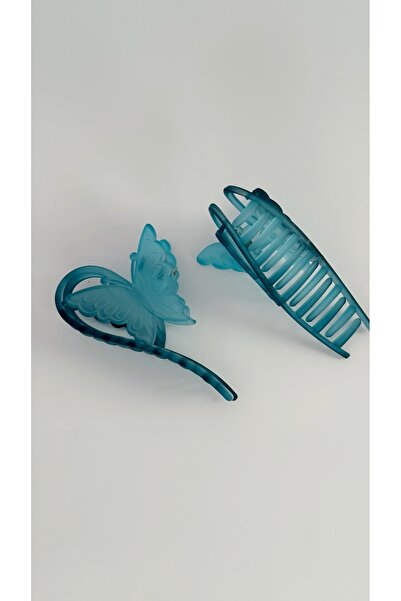 Alâ Atelier cataramă fluture mare transparentă acrilic cataramă cu zăvor fluture albastru mat