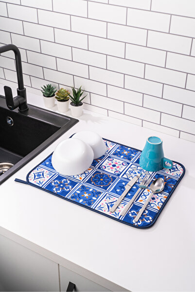 HOMELKA Printex Bulaşık Matı Süper Emici Bulaşık Kurutma Örtüsü 45x36cm Katla...