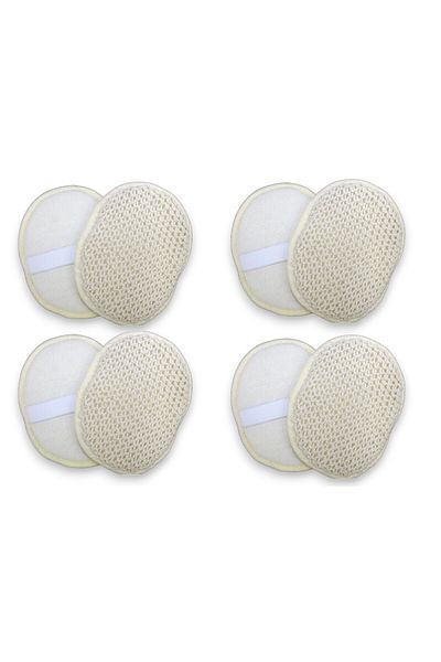 Çeştepe Bath Loofah 4-Piece Body and Face Loofah with Hand-Plug Elastics