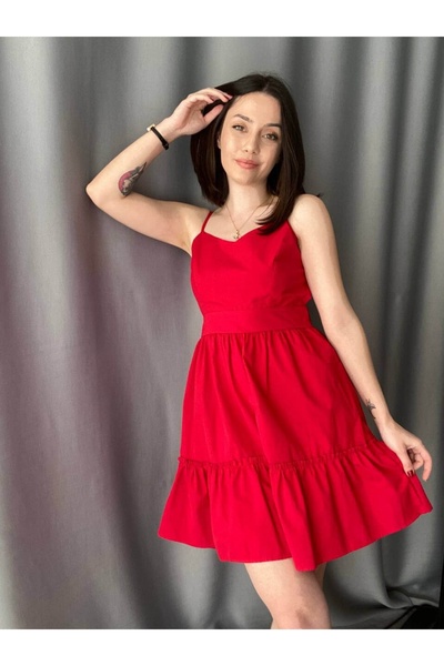 ayakuydur Sırt Dekolte Ip Askılı Elbise