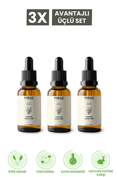 Phrau زيت الزعتر العطري النقي والطبيعي 100% 20 مل - مجموعة مكونة من 3 قطع