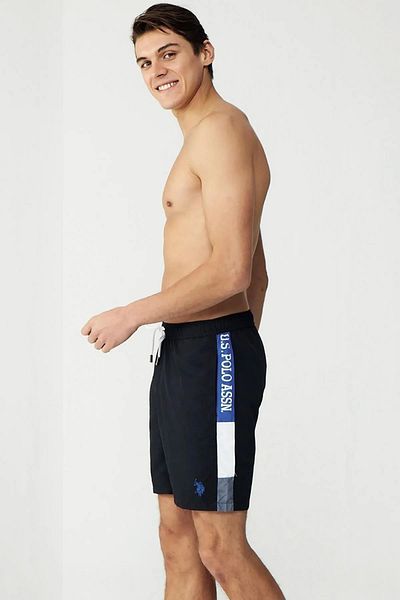 U.S. Polo Assn. 23005 Μαύρο ανδρικό μακρύ σορτς με τσέπη
